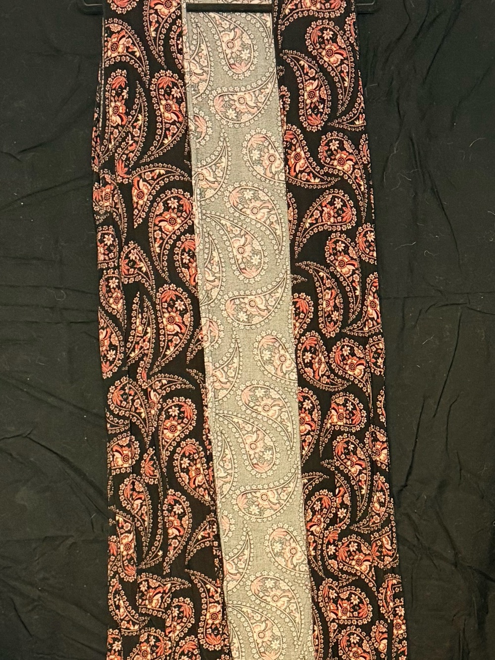 Lularoe Joy Black Paisley Duster with Pink Accent